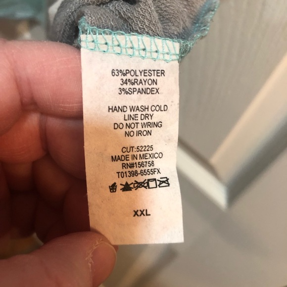 Honeyme Shirt Blue Gray Tie-Dye Top XXL NWOT - Picture 6 of 6